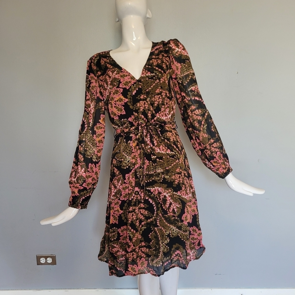 Esqualo Global Flower Print Dress With Elastic Waist, VGUC, Size 6 - Picture 2 of 9